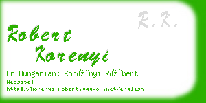 robert korenyi business card